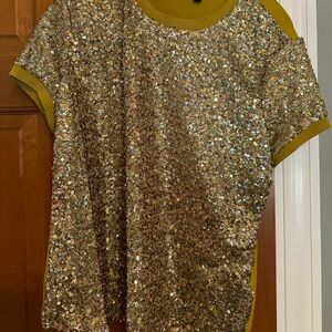 Mustard Sequin Guess Top beautiful condition